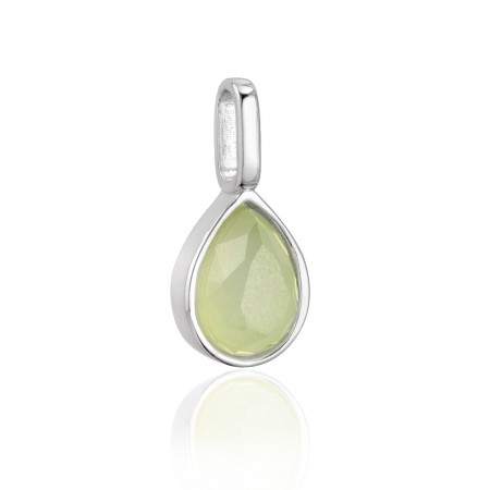 Miracle Stone Collection Grüner Chalcedon Teardrop 925 Sterlingsilber Test